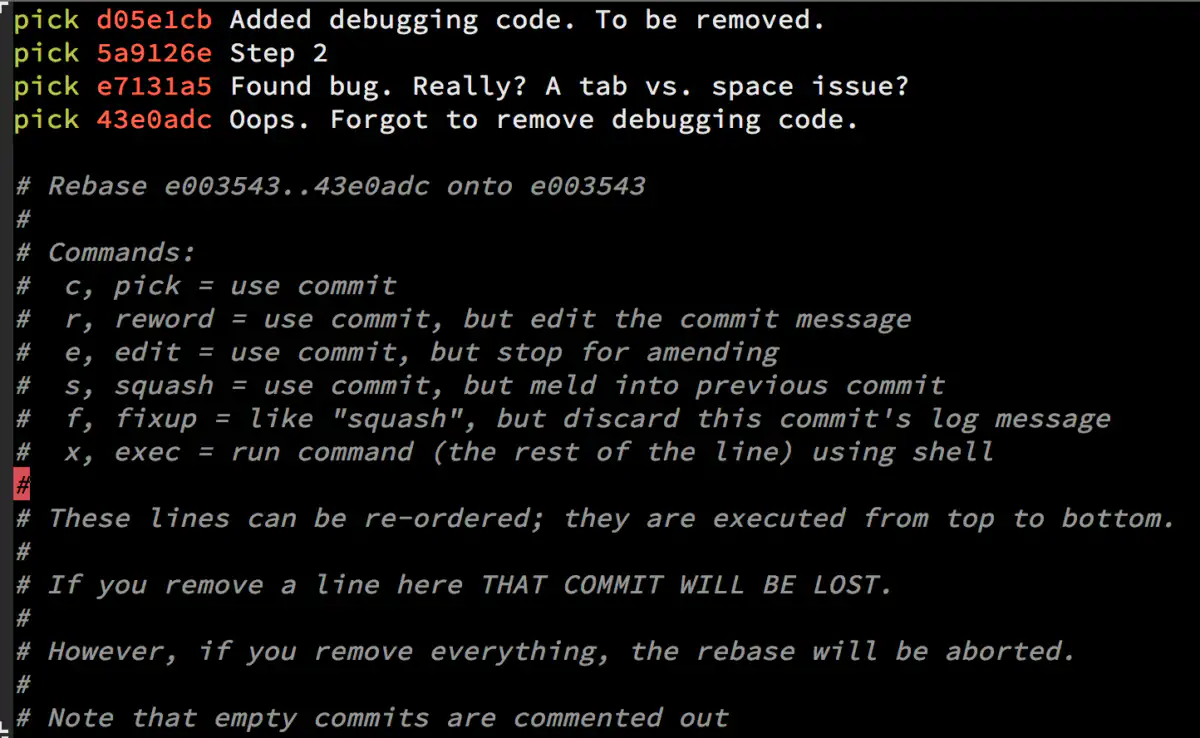 Edit old commit message on github